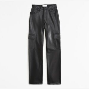 Abercrombie & Fitch 90s Relaxed High Rise Cargo in Vegan Leather